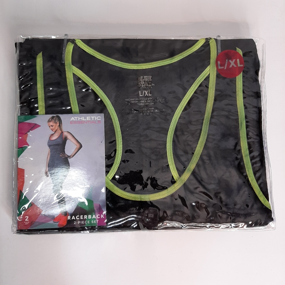 Athletic Essentials Black & Lime Green Trim L/XL